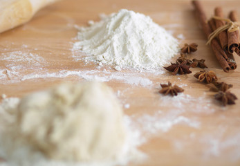 Baking ingredients for shortcrust pastry, plunger