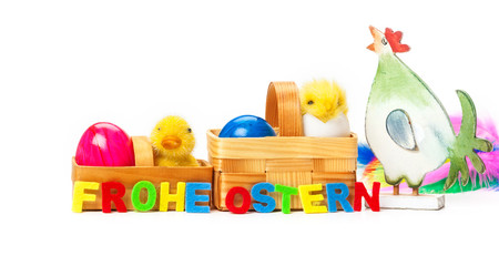 Obraz premium Huhn, Eier, Küken, Ostern