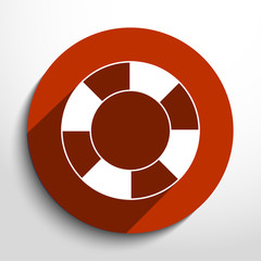 Vector lifebuoy web flat icon.