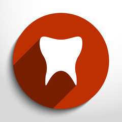 Vector flat icon of tooth.