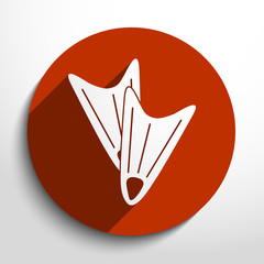 Vector diving flippers web flat icon.