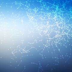 Geometric abstract background. Connecting dots with lines