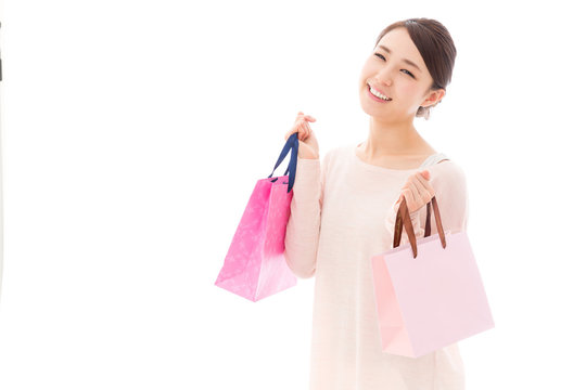 young asian woman shopping image