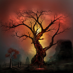 Scary horror tree