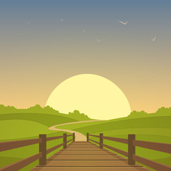 Naklejka premium The wooden bridge