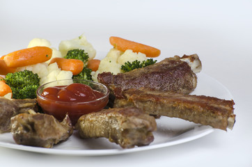 Pork ribs with Boiled  Vegetables