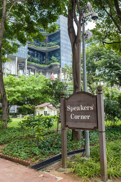 Speakers Corner Sign in Singapore
