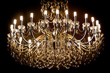 Chandelier on a black background