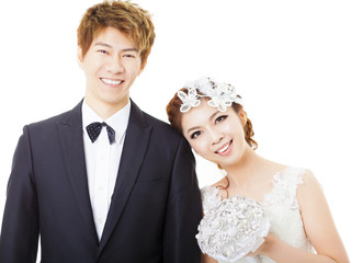 beautiful asian bride and groom