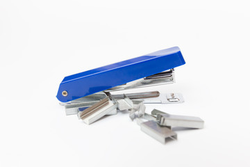 stapler and staples on white background side view