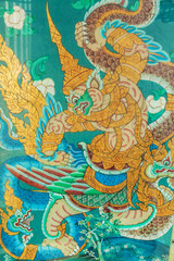 Obraz premium antike Malerei am Tempel Wat Suthat in Bangkok
