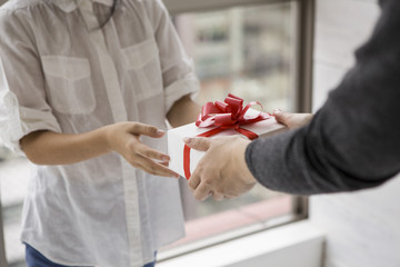 Mother has received a gift from daughter