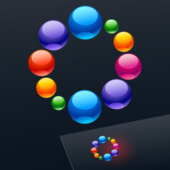 Vector colorful logo on dark Background