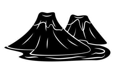 Black Silhouette : Mountain Symbol