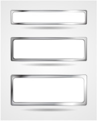 Steel metal banner frame. Vector border