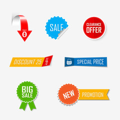 Banner offer flat elements label design