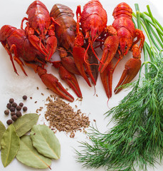 boiled crawfish with spices