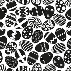 various black Easter eggs design seamless pattern eps10