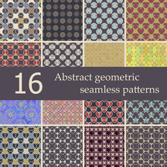 Collection of abstract geometric seamless patterns