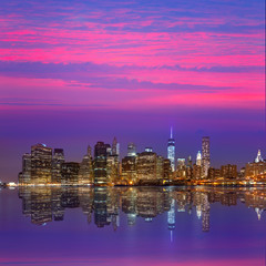 Obraz premium Manhattan sunset skyline New York NYC US