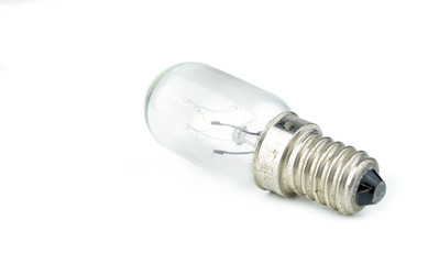 Old bulb isolated on white background.