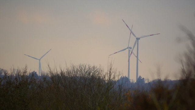 3 Power Poles, Wind Mills, Power Plant