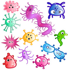 Cartoon bacteria and virus collection