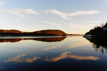 Sunset over the fjord