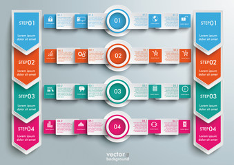 Rectangles Banners Circles Double Arrows Big Infographic