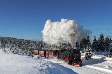 Brockenbahn der Harzer Schmalspurbahnen im Winter