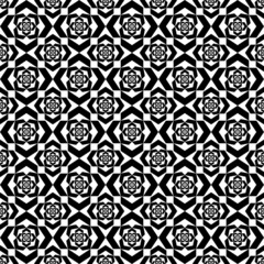 Black and white geometric seamless pattern, abstract background.