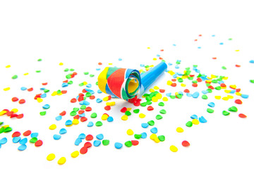 Fototapeta premium Party Utensilien auf weißem Hintergrund