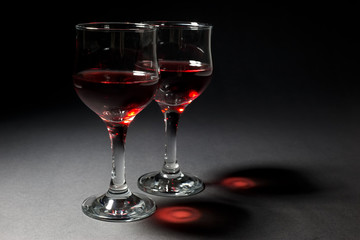 Two Glasses of Red Wine and Their Interesting Reflection