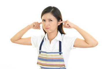 Fototapeta premium 怒った表情の主婦