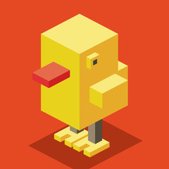 Yellow Duck 3D Pixelate