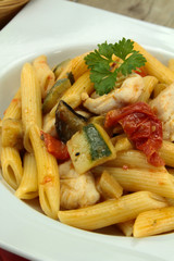 poêlée de penne et poulet