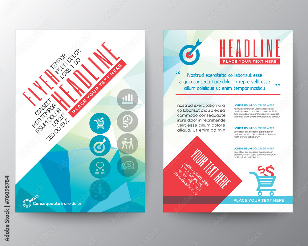 Poster abstract typography polygon brochure flyer design layout vector