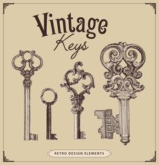 Fototapeta na wymiar Vintage keys