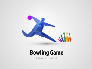 bowling vector logo design template. game or entertainment icon.