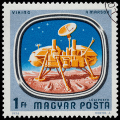 Stamp shows Space Probes to Mars and Venus