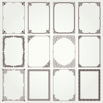 Decorative Frames And Borders A4 Proportions Set 4