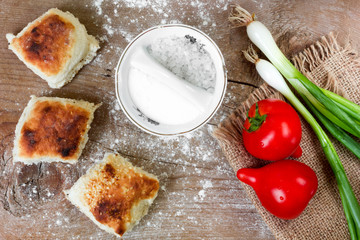 Bread and vegetables