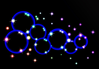 circle with light and star vector design