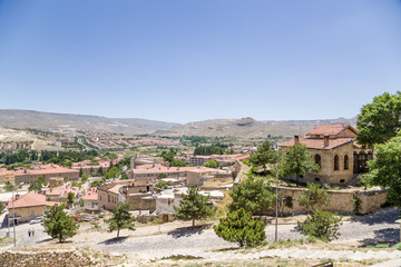 Fototapeta na wymiar Urgup. View of the city on a background of mountains
