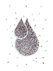 People in the form of drops.