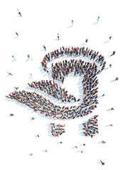 People in the form of an abstract symbol business.