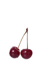 Ripe cherries , it is isolated on a white background