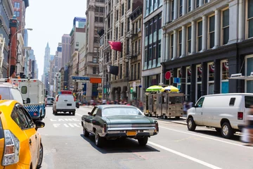 Fototapeten Soho Straßenverkehr in Manhattan New York City USA © lunamarina