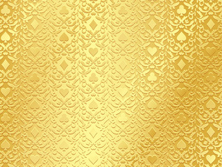 Luxury golden poker background with card symbols