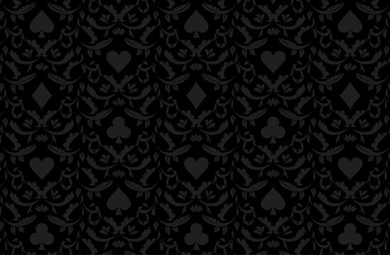 Luxury black poker background with card symbols